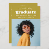 はっきりしたモダンレトロ |卒業招待状 招待状 (正面/裏面)