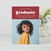 はっきりしたモダンレトロ |卒業招待状 招待状 (スタンド正面)