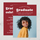 はっきりしたモダンレトロ |卒業招待状 招待状 (正面/裏面)