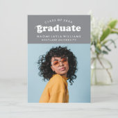 はっきりしたモダンレトロ |卒業招待状 招待状 (スタンド正面)