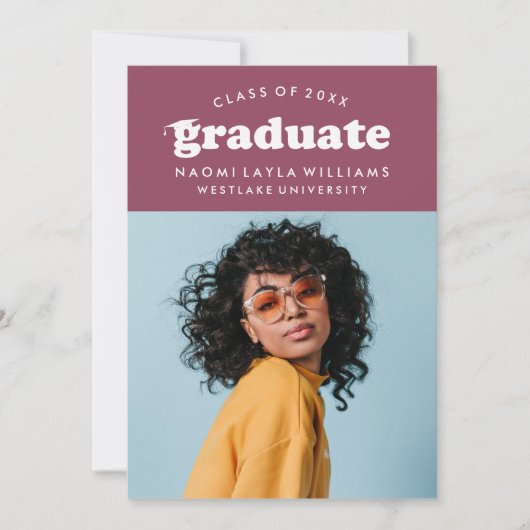 はっきりしたモダンレトロ |卒業招待状 招待状 (正面)