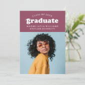 はっきりしたモダンレトロ |卒業招待状 招待状 (スタンド正面)