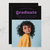 はっきりしたモダンレトロ |卒業招待状 招待状 (正面/裏面)