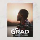 はっきりしたモダン写ミニマル画卒業パーティー インビテーションポストカード (正面)