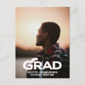 はっきりしたモダン写ミニマル画卒業パーティー インビテーションポストカード (正面)