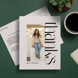 はっきりしたモダン写真卒業感謝してい1枚 ポストカード