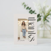 はっきりしたモダン写真卒業感謝してい1枚 ポストカード (スタンド正面)