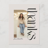 はっきりしたモダン写真卒業感謝してい1枚 ポストカード (正面)