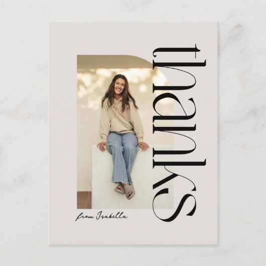 はっきりしたモダン写真卒業感謝してい1枚 ポストカード (正面)