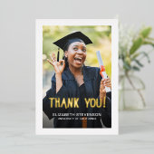 はっきりしたモダン卒業サンキューカード 箔招待状 (立ち正面)