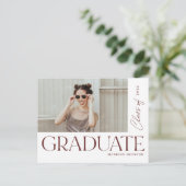 はっきりしたモダン卒業写真パーティー 案内ポストカード (スタンド正面)