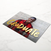 はっきりしたモダン卒業 箔招待状 (回転した状態)