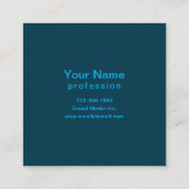 はっきりしたモダン名テンプレート | ブルー スクエア名刺 (裏面)