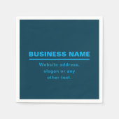 はっきりしたモダン名テンプレート | ブルー スタンダードカクテルナプキン (正面)