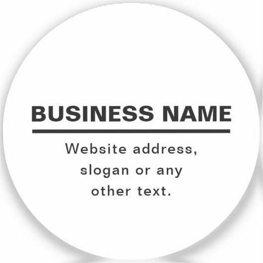 はっきりしたモダン名テンプレート | B&W シール (正面)