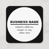 はっきりしたモダン名テンプレート | B&W スクエア名刺 (正面)