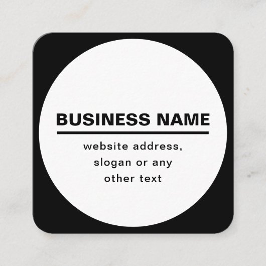 はっきりしたモダン名テンプレート | B&W スクエア名刺 (正面)