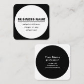 はっきりしたモダン名テンプレート | B&W スクエア名刺 (正面/裏面)