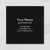 はっきりしたモダン名テンプレート | B&W スクエア名刺 (裏面)