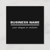 はっきりしたモダン名テンプレート | B&W スクエア名刺 (正面)
