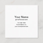 はっきりしたモダン名テンプレート | B&W スクエア名刺 (裏面)