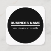 はっきりしたモダン名テンプレート | B&W スクエア名刺 (正面)