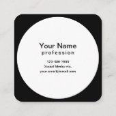 はっきりしたモダン名テンプレート | B&W スクエア名刺 (裏面)