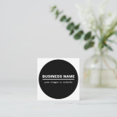 はっきりしたモダン名テンプレート | B&W スクエア名刺 (スタンド正面)