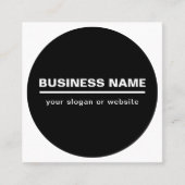 はっきりしたモダン名テンプレート | B&W スクエア名刺 (正面)