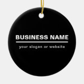 はっきりしたモダン名テンプレート | B&W セラミックオーナメント (正面)