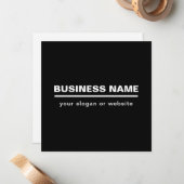 はっきりしたモダン名テンプレート | B&W ノートカード (正面/裏面インサイチュ)