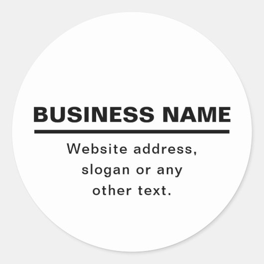 はっきりしたモダン名テンプレート | B&W ラウンドシール (正面)