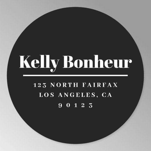 はっきりしたモダン差出人住所 ラウンドシール