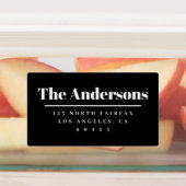 はっきりしたモダン差出人住所 ラベル (貼付)