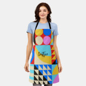 はっきりしたモダン幾何カスタマイズ品 エプロン (着用した状態)