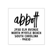 はっきりしたモダン手書きファミリ名差出人住所 ラバースタンプ (インプリント)