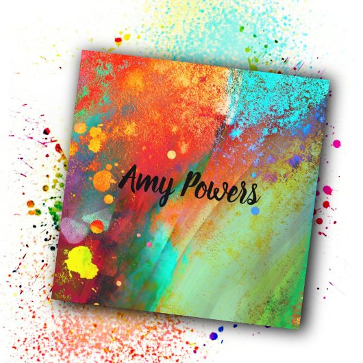 はっきりしたモダン抽象芸術アートのカラスプラッシュ スクエア名刺