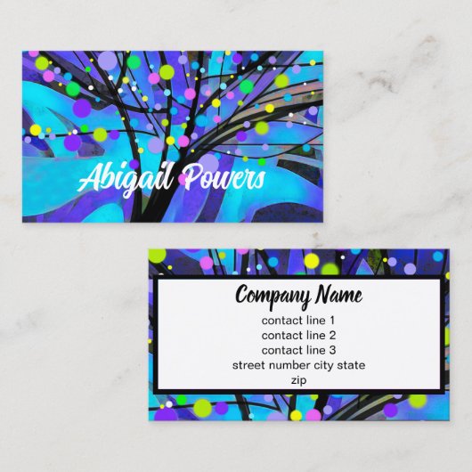 はっきりしたモダン抽象芸術ツリー 名刺 (正面/裏面)
