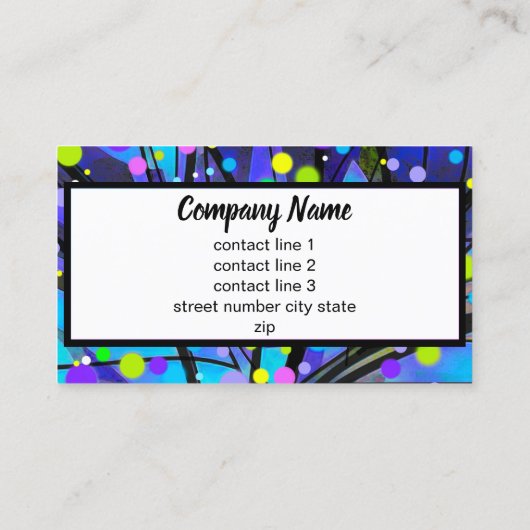 はっきりしたモダン抽象芸術ツリー 名刺 (裏面)