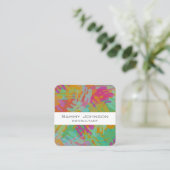 はっきりしたモダン抽象芸術二重カスタム面 スクエア名刺 (スタンド正面)