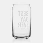 はっきりしたモダン最高の1日の結婚コップ ガラス缶 (裏面)