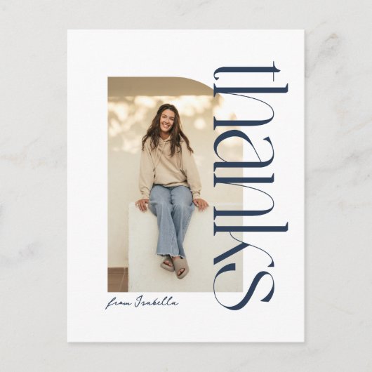 はっきりしたモダン海軍卒業感謝してい1名 ポストカード (正面)