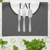 はっきりしたモダン白と灰色のカスタム文字 キッチンタオル (折り畳み)