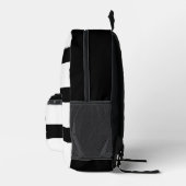 はっきりしたモダン白黒ストライプの |名前をカスタムする プリントバックパック (右)