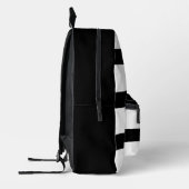 はっきりしたモダン白黒ストライプの |名前をカスタムする プリントバックパック (左)