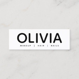 はっきりしたモダン白黒タイポグラフィ名刺 スキニー名刺