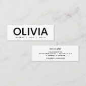 はっきりしたモダン白黒タイポグラフィ名刺 スキニー名刺 (正面/裏面)