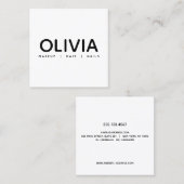 はっきりしたモダン白黒タイポグラフィ名刺 スクエア名刺 (正面/裏面)