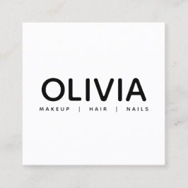 はっきりしたモダン白黒タイポグラフィ名刺 スクエア名刺