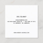 はっきりしたモダン白黒タイポグラフィ名刺 スクエア名刺 (裏面)